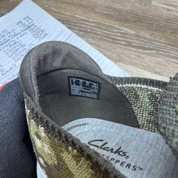 Clarks Adella Step Olive Textile Orthotic Walking Sneaker Women's Size 9.5 - Picture 5 of 7